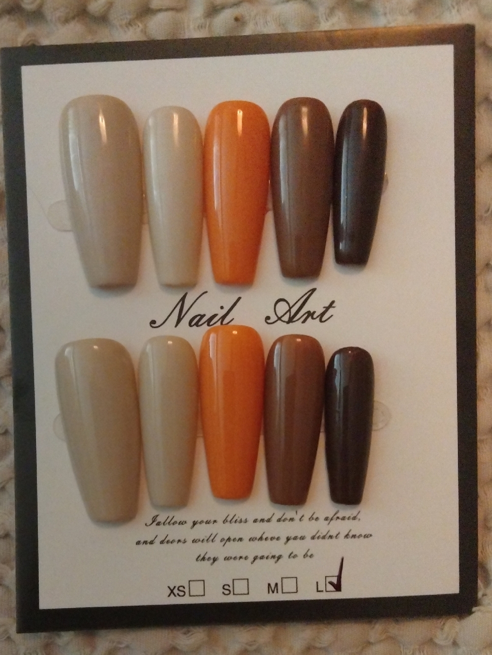 3.0 Coffin Neutral Size Large Press-On Nail Set